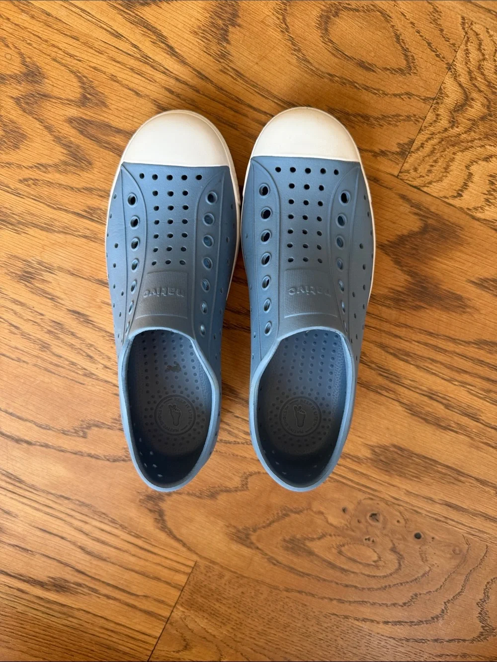 Native Kids Water Shoes in Light Blue with White Toe